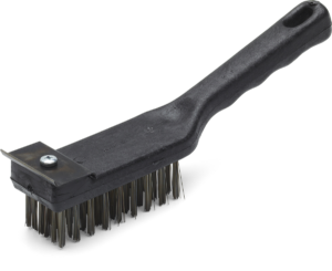 Wire brush with scraper